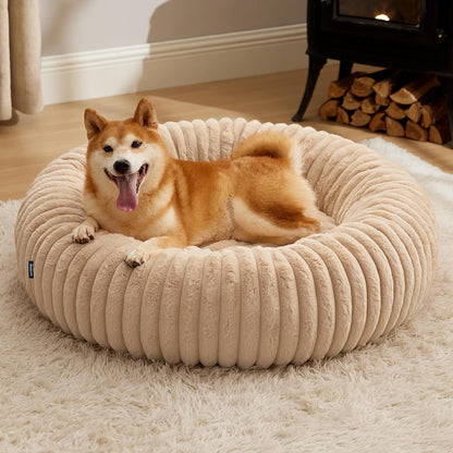 ComfyFleece® Donut Dog Bed Medium Size Dog with Washable Cover