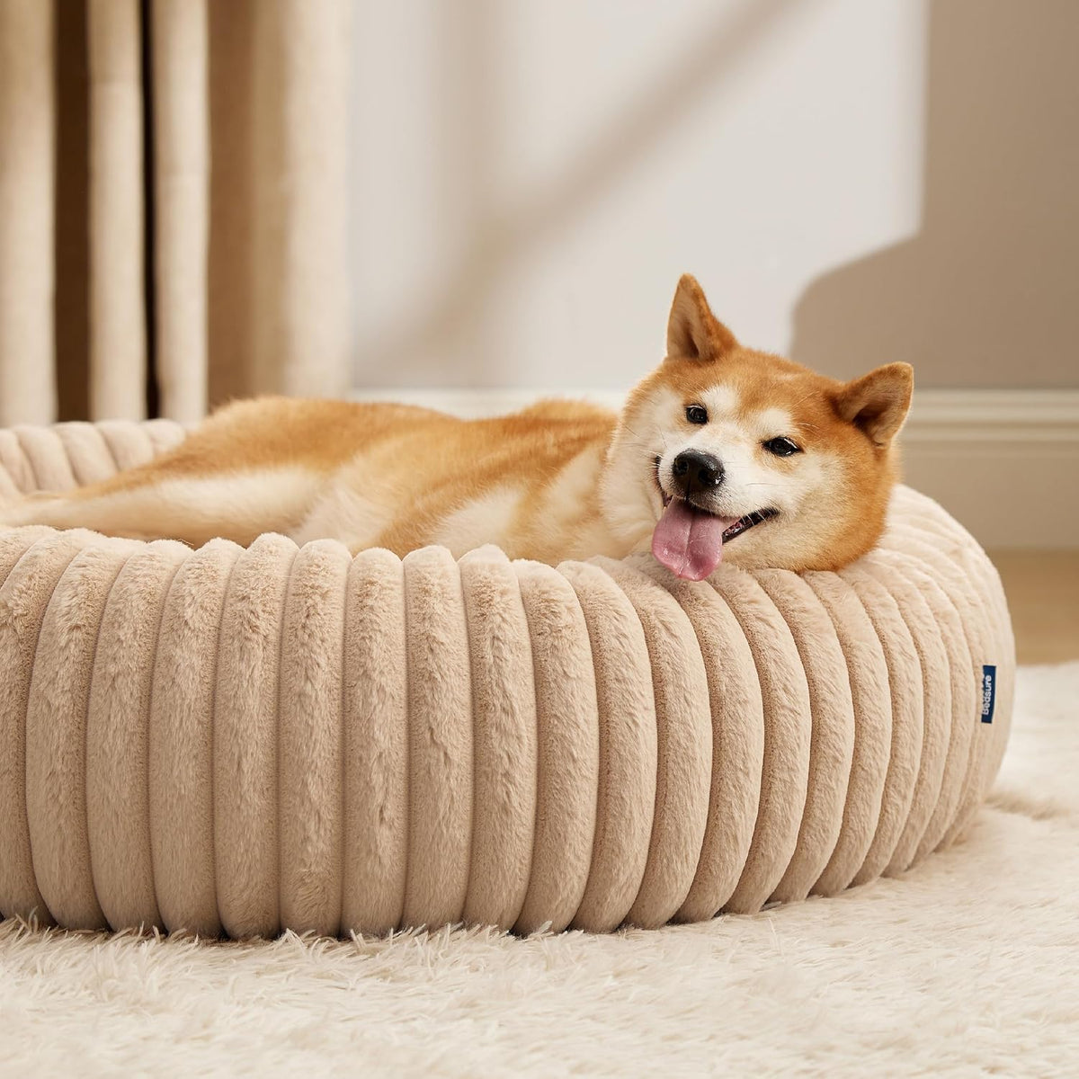 ComfyFleece® Donut Dog Bed Medium Size Dog with Washable Cover