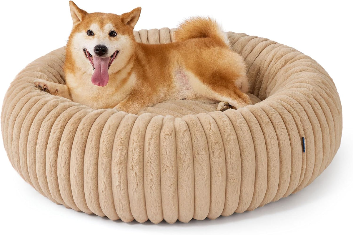 ComfyFleece® Donut Dog Bed Medium Size Dog with Washable Cover