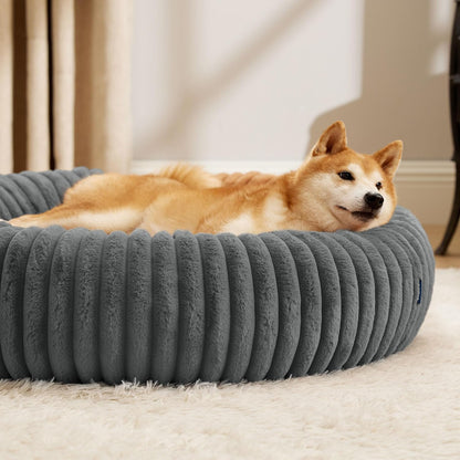 ComfyFleece® Donut Dog Bed Medium Size Dog with Washable Cover