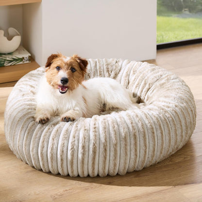 ComfyFleece® Donut Dog Bed Medium Size Dog with Washable Cover