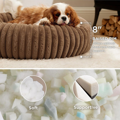ComfyFleece® Donut Dog Bed Medium Size Dog with Washable Cover