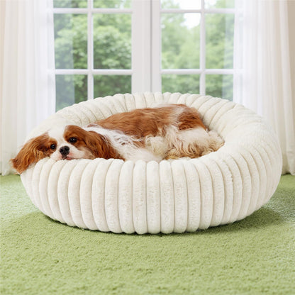 ComfyFleece® Donut Dog Bed Medium Size Dog with Washable Cover
