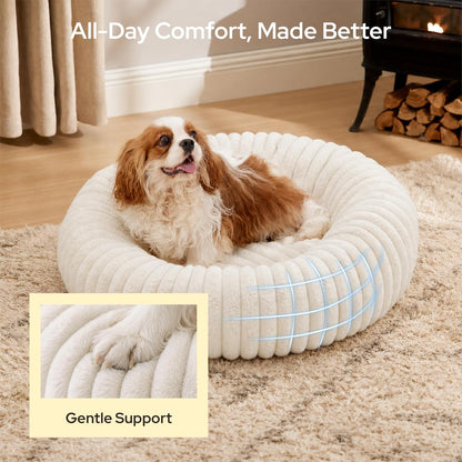 ComfyFleece® Donut Dog Bed Medium Size Dog with Washable Cover