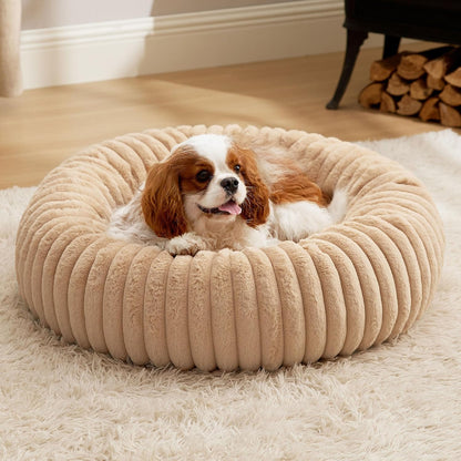 ComfyFleece® Donut Dog Bed Medium Size Dog with Washable Cover