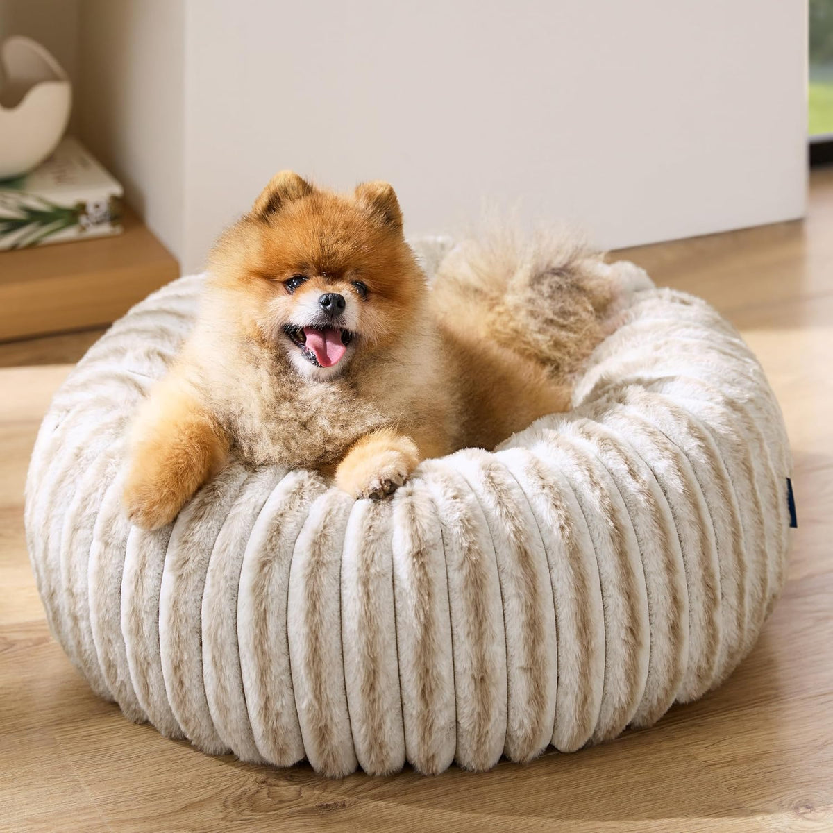 ComfyFleece® Donut Dog Bed Medium Size Dog with Washable Cover