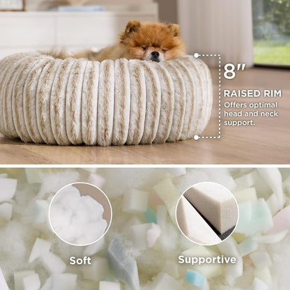 ComfyFleece® Donut Dog Bed Medium Size Dog with Washable Cover