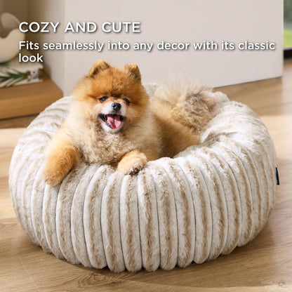 ComfyFleece® Donut Dog Bed Medium Size Dog with Washable Cover