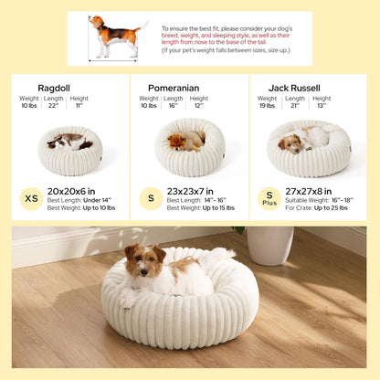 ComfyFleece® Donut Dog Bed Medium Size Dog with Washable Cover