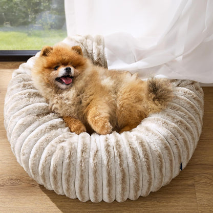 ComfyFleece® Donut Dog Bed Medium Size Dog with Washable Cover