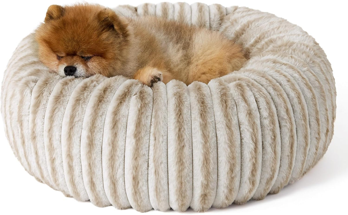 ComfyFleece® Donut Dog Bed Medium Size Dog with Washable Cover