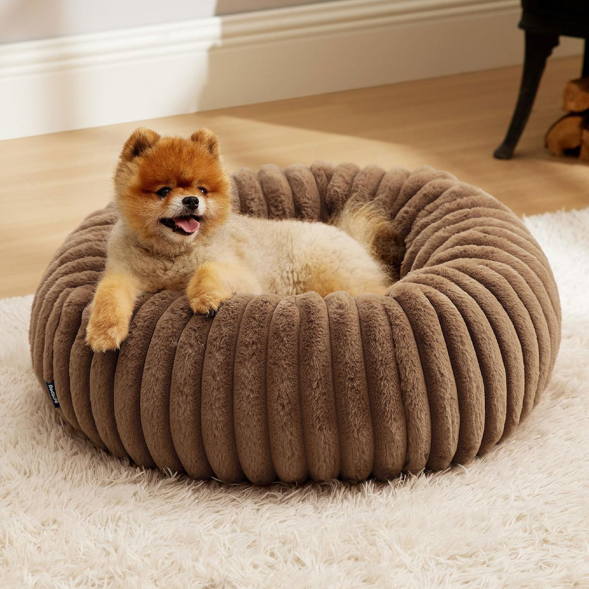 ComfyFleece® Donut Dog Bed Medium Size Dog with Washable Cover