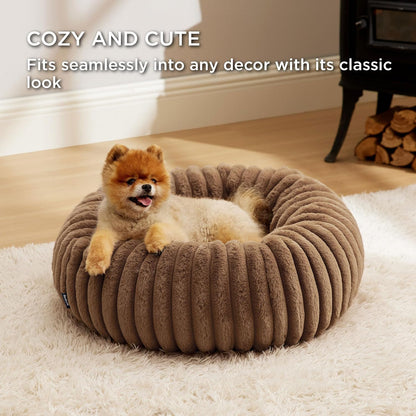 ComfyFleece® Donut Dog Bed Medium Size Dog with Washable Cover