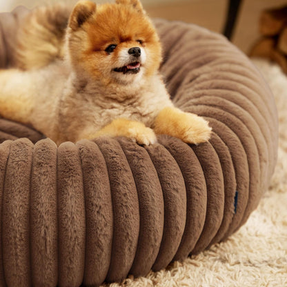 ComfyFleece® Donut Dog Bed Medium Size Dog with Washable Cover