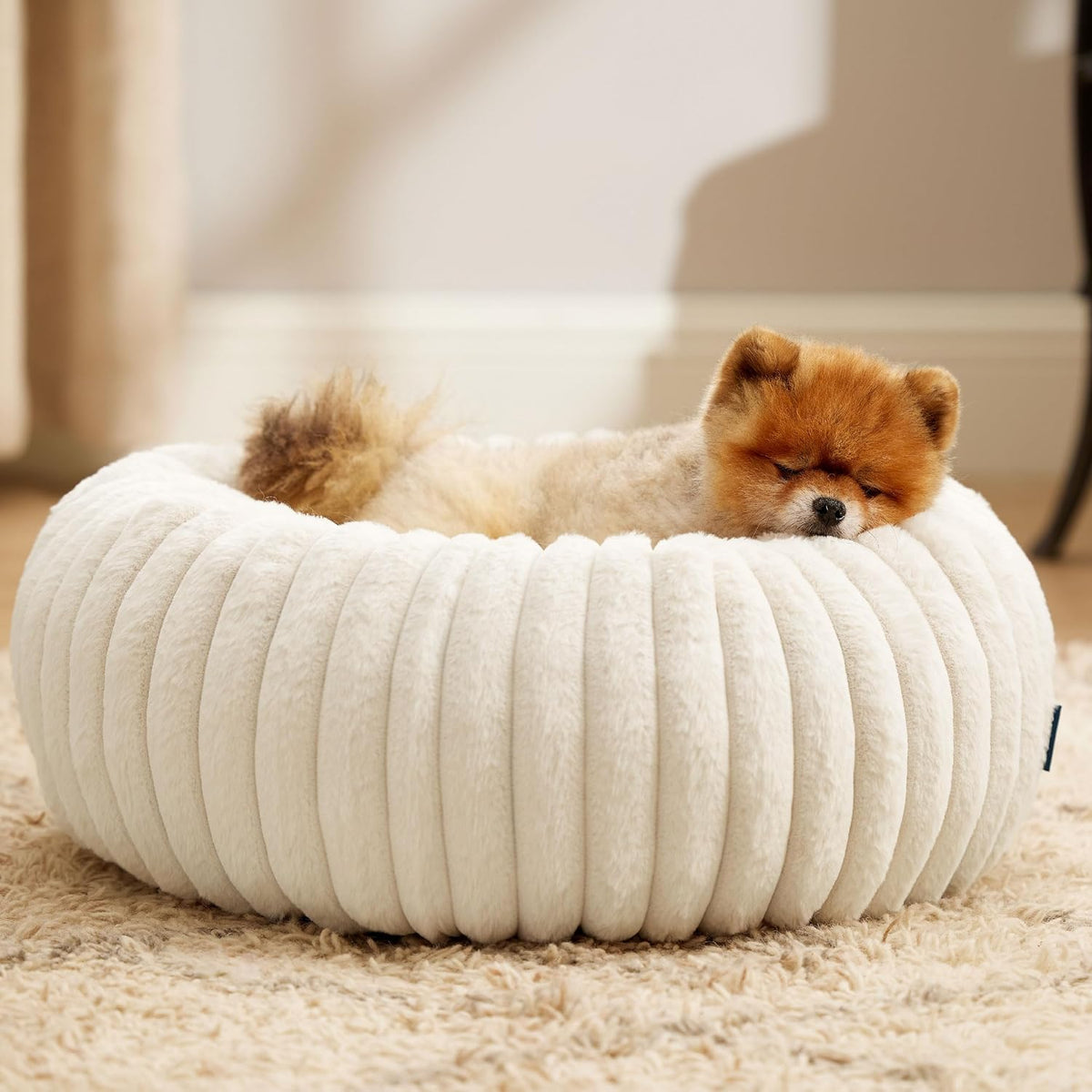 ComfyFleece® Donut Dog Bed Medium Size Dog with Washable Cover