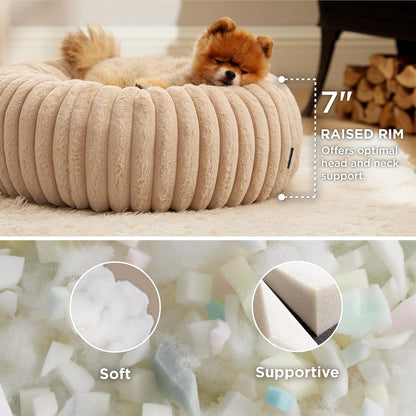 ComfyFleece® Donut Dog Bed Medium Size Dog with Washable Cover
