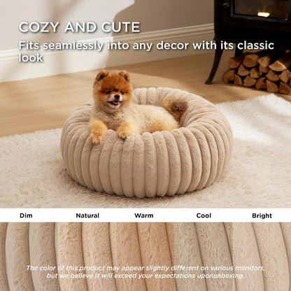 ComfyFleece® Donut Dog Bed Medium Size Dog with Washable Cover