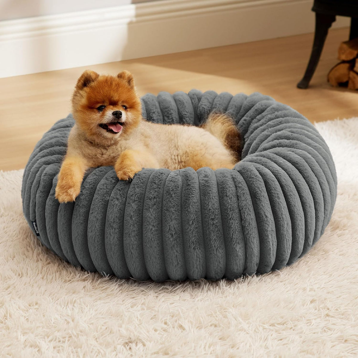 ComfyFleece® Donut Dog Bed Medium Size Dog with Washable Cover