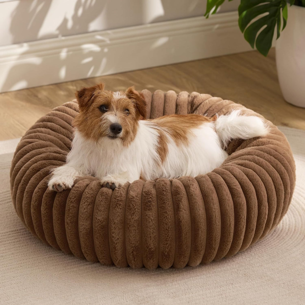 ComfyFleece® Donut Dog Bed Medium Size Dog with Washable Cover