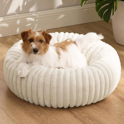 ComfyFleece® Donut Dog Bed Medium Size Dog with Washable Cover