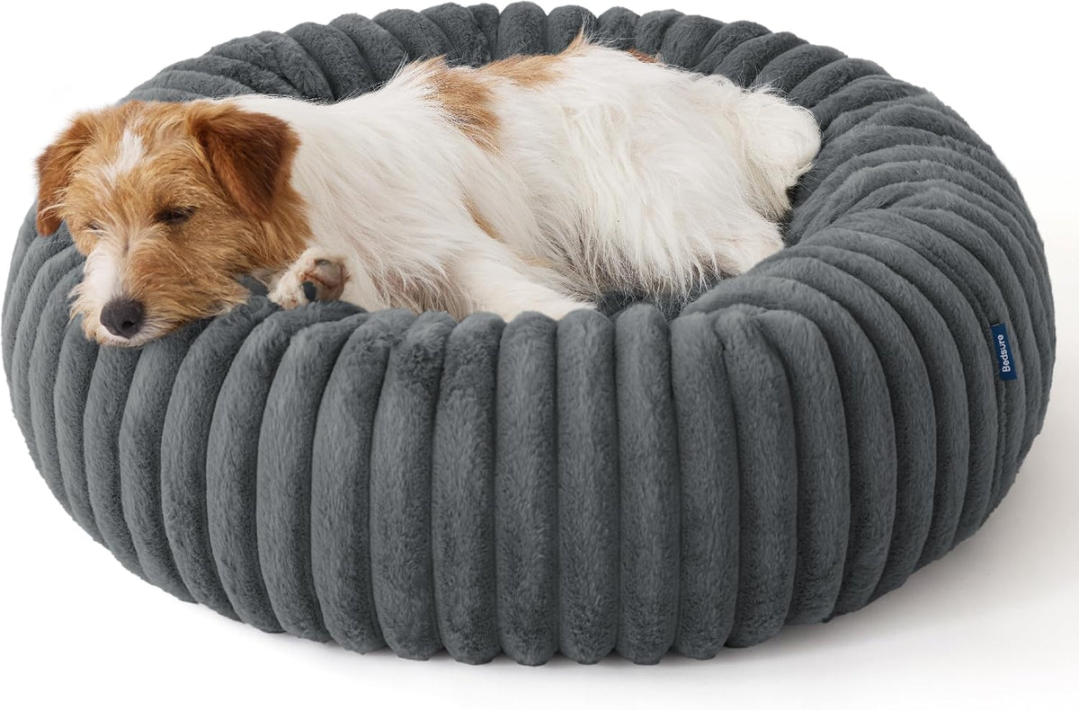 ComfyFleece® Donut Dog Bed Medium Size Dog with Washable Cover