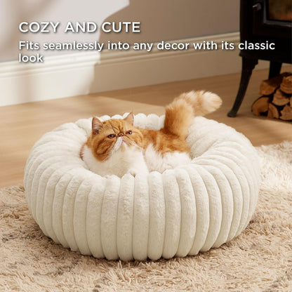 ComfyFleece® Donut Dog Bed Medium Size Dog with Washable Cover