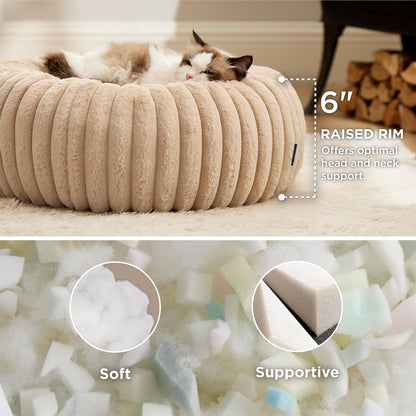 ComfyFleece® Donut Dog Bed Medium Size Dog with Washable Cover