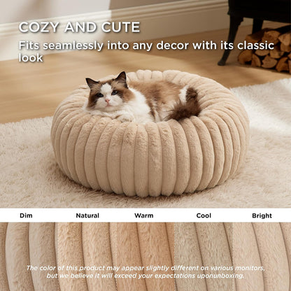 ComfyFleece® Donut Dog Bed Medium Size Dog with Washable Cover