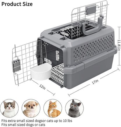 Airline-Approved Pet Carrier: Hard-Sided Crate for Cats & Dogs