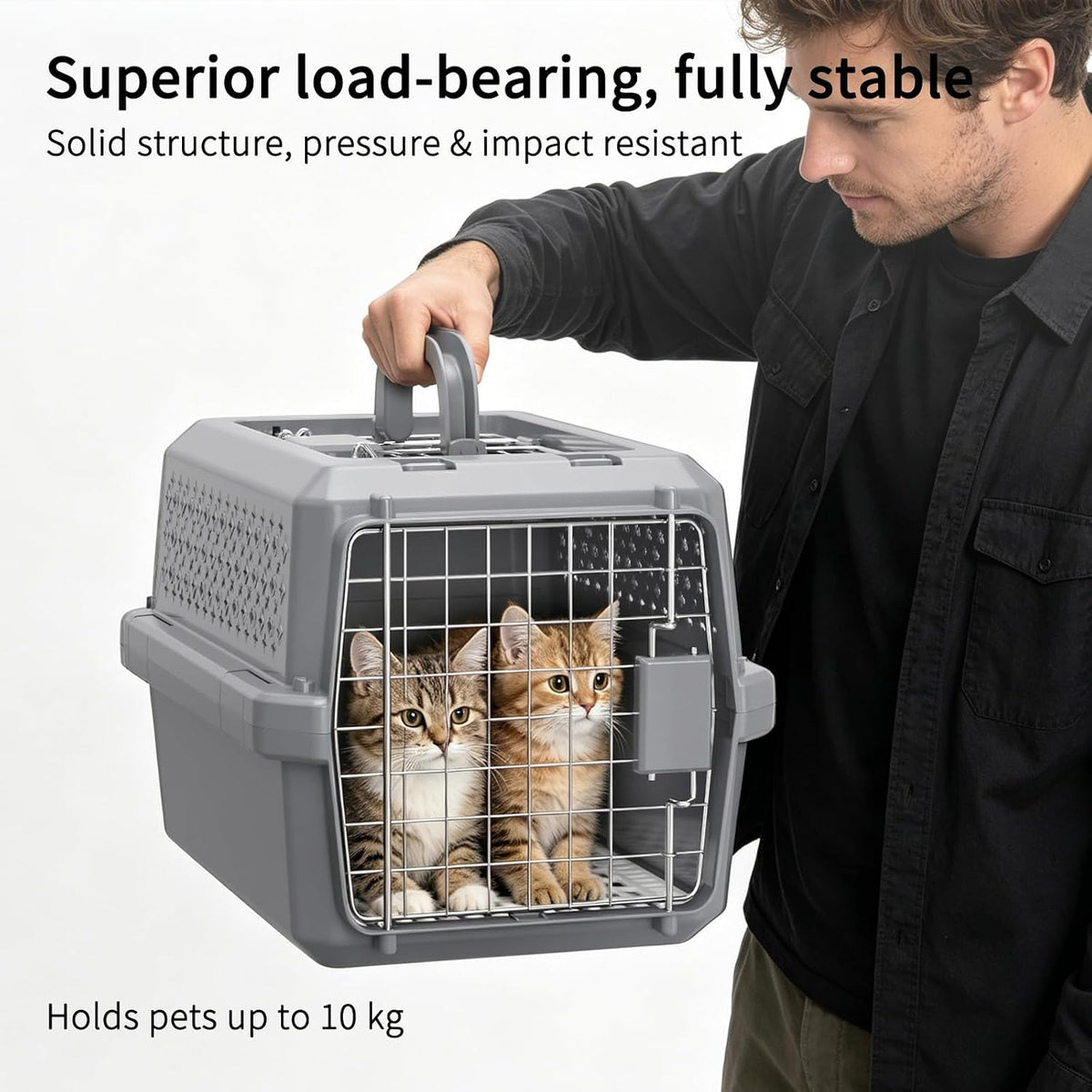 Airline-Approved Pet Carrier: Hard-Sided Crate for Cats & Dogs