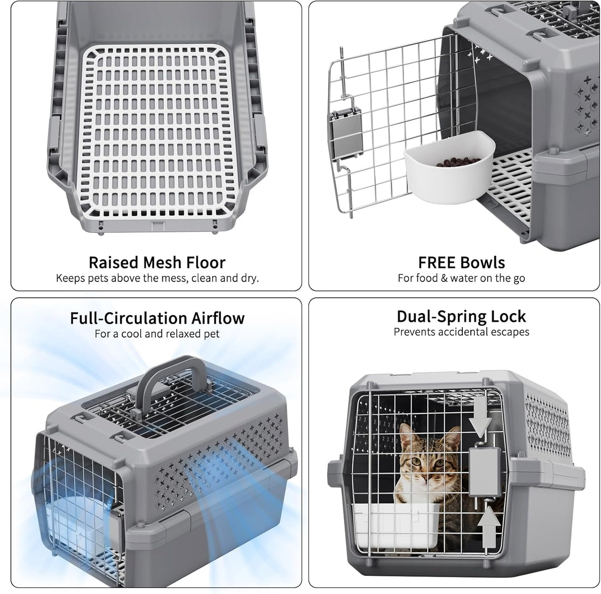 Airline-Approved Pet Carrier: Hard-Sided Crate for Cats & Dogs