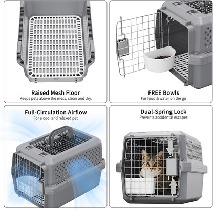 Airline-Approved Pet Carrier: Hard-Sided Crate for Cats & Dogs
