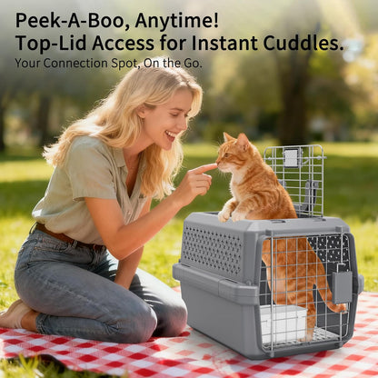 Airline-Approved Pet Carrier: Hard-Sided Crate for Cats & Dogs