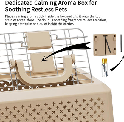 Airline-Approved Pet Carrier: Hard-Sided Crate for Cats & Dogs