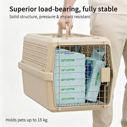 Airline-Approved Pet Carrier: Hard-Sided Crate for Cats & Dogs