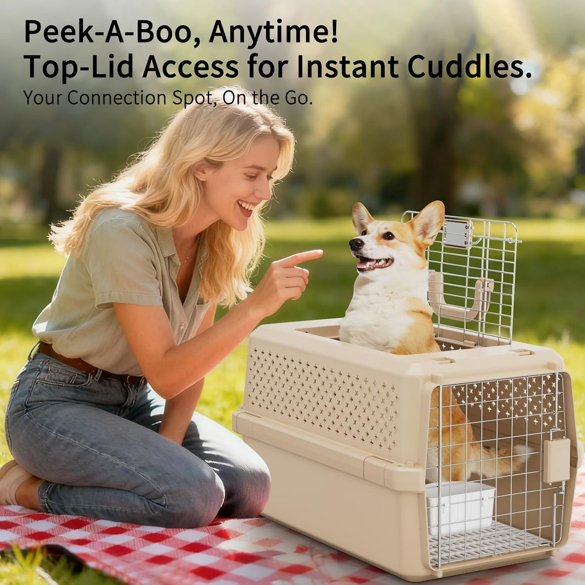 Airline-Approved Pet Carrier: Hard-Sided Crate for Cats & Dogs