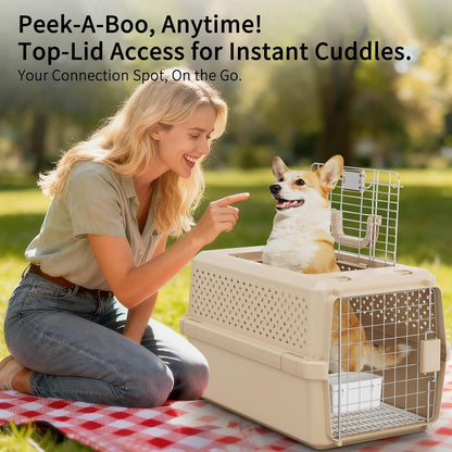 Airline-Approved Pet Carrier: Hard-Sided Crate for Cats & Dogs