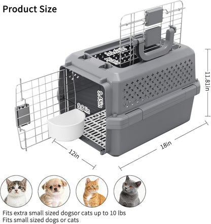 Airline-Approved Pet Carrier: Hard-Sided Crate for Cats & Dogs