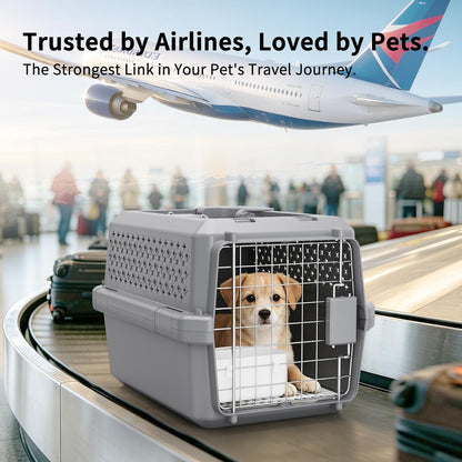 Airline-Approved Pet Carrier: Hard-Sided Crate for Cats & Dogs