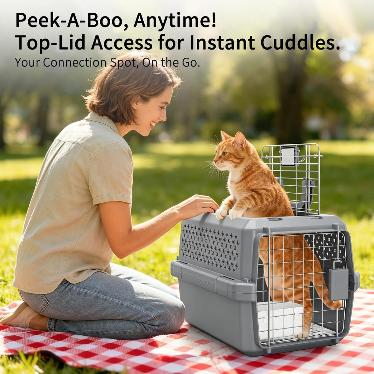 Airline-Approved Pet Carrier: Hard-Sided Crate for Cats & Dogs