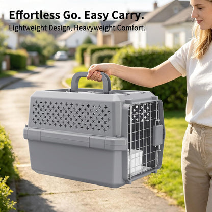 Airline-Approved Pet Carrier: Hard-Sided Crate for Cats & Dogs