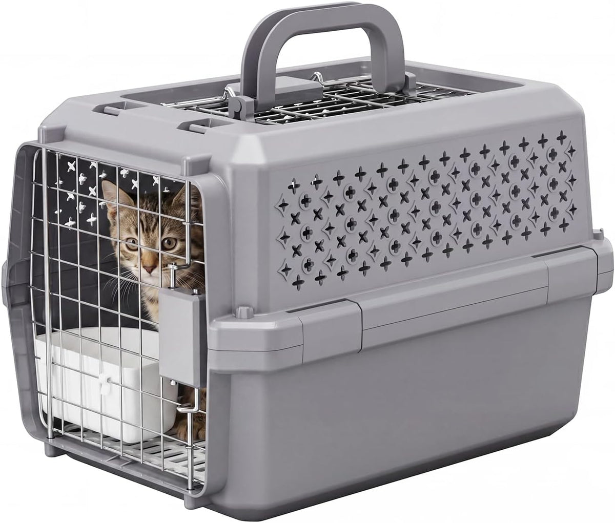 Airline-Approved Pet Carrier: Hard-Sided Crate for Cats & Dogs