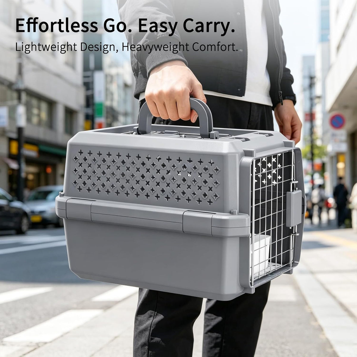 Airline-Approved Pet Carrier: Hard-Sided Crate for Cats & Dogs