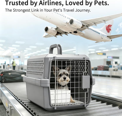 Airline-Approved Pet Carrier: Hard-Sided Crate for Cats & Dogs