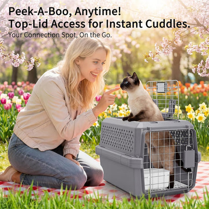 Airline-Approved Pet Carrier: Hard-Sided Crate for Cats & Dogs