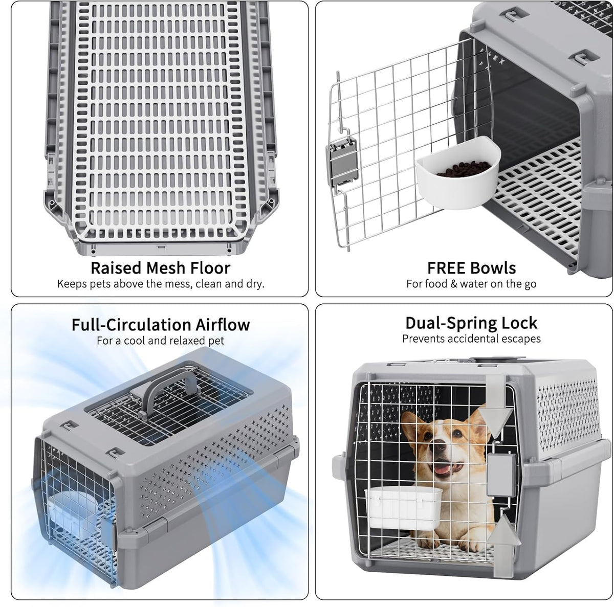 Airline-Approved Pet Carrier: Hard-Sided Crate for Cats & Dogs