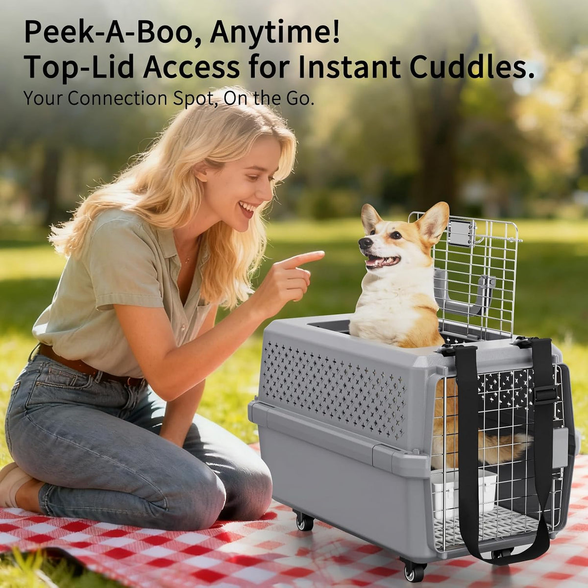 Airline-Approved Pet Carrier: Hard-Sided Crate for Cats & Dogs