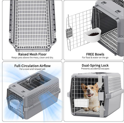 Airline-Approved Pet Carrier: Hard-Sided Crate for Cats & Dogs