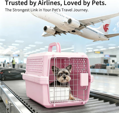 Airline-Approved Pet Carrier: Hard-Sided Crate for Cats & Dogs