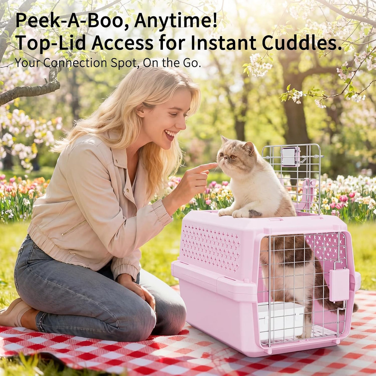 Airline-Approved Pet Carrier: Hard-Sided Crate for Cats & Dogs